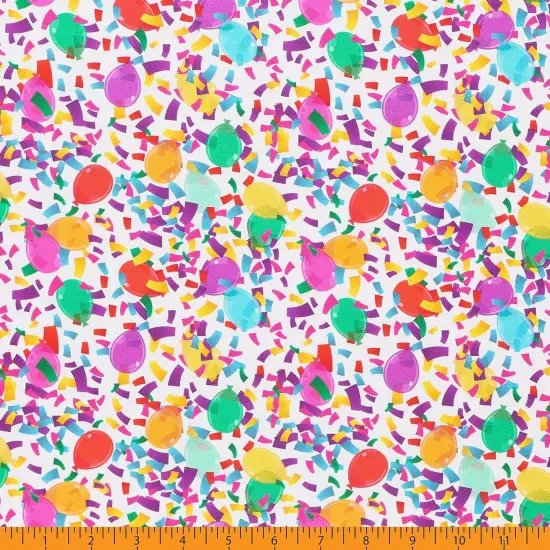 Mook Fabrics Party Time Cotton Fabric [45in. Wide] - By The Yard Confetti White {3}