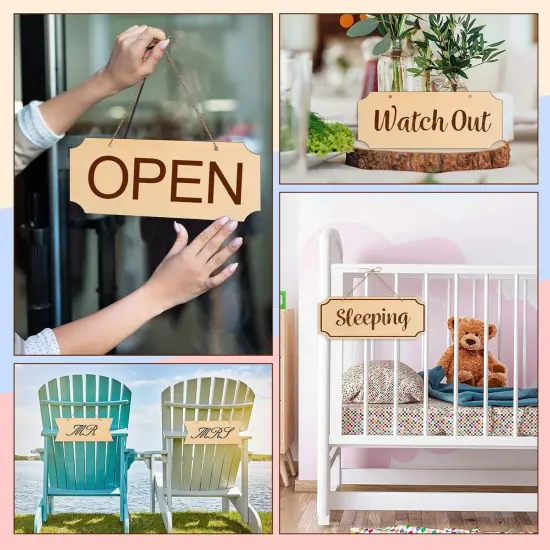 15 Pieces Unfinished Hanging Wood Sign {5}