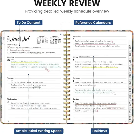 Monthly and Weekly Calendar Academic Teacher Planner - Petals {3}