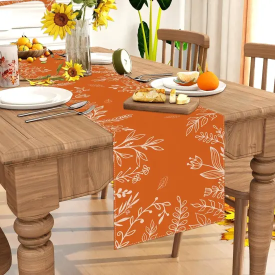 Fall Table Runner 72 Inch Seasonal Autumn Thanksgiving Kitchen Dining Room {3}