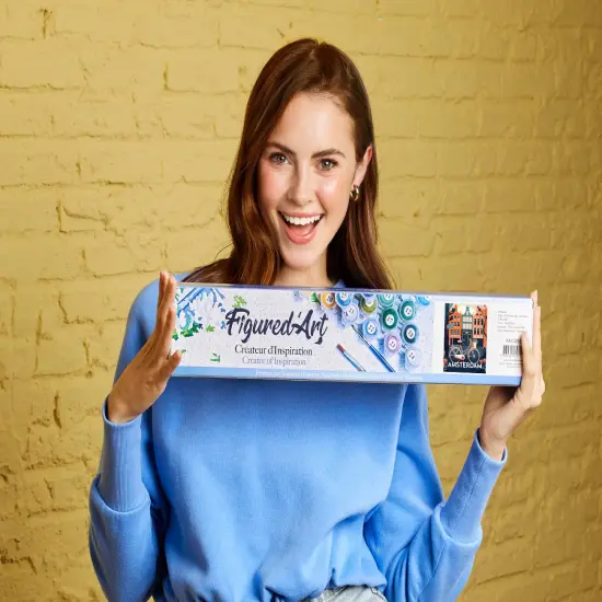 Figured'Art Paint by Numbers for Adults Travel Poster Amsterdam 16"x20" - Craft Art Painting DIY Kit Rolled Canvas without frame {2}