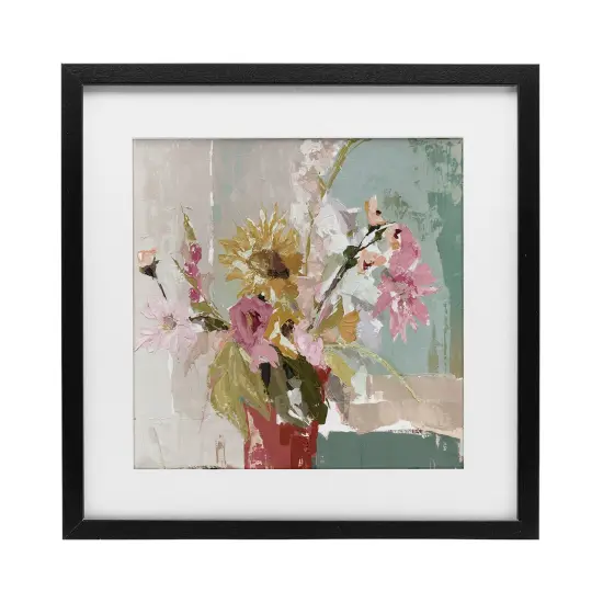 Stupell Industries Mixed Sunflower Vase Abstract Framed Print Under Glass, design by Susan Pepe {1}
