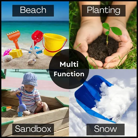 4E's Novelty 3 Pcs Beach Shovel Large 15 Inch Sand Shovel for Kids Heavy Duty Plastic - Great for Beach Toys for Kids 3-10, Sand Toys for Toddlers, Outdoor Summer Sandbox Toys {6}