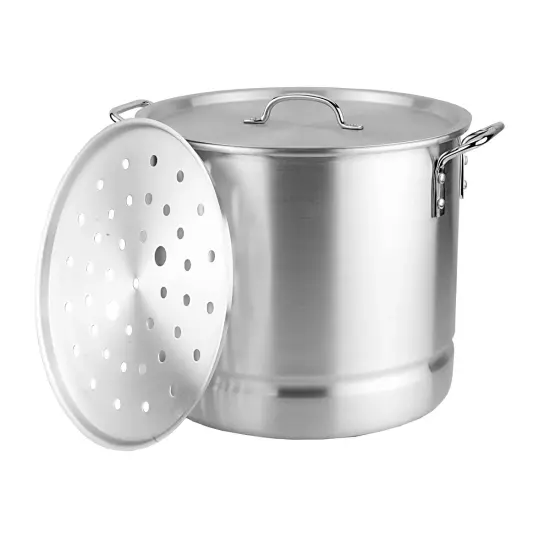 3 Piece Aluminum Stock Pot Set with Steamer - 24Qt, 32Qt, 40Qt {5}