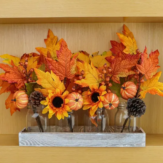 8 Pcs Assorted Artificial Maple Leaf Branches {3}