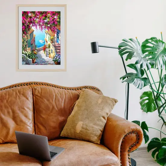 5D Diamond Art Kits for Adults Beginners,Seaside Town DIY Painting with Round Full Drill Diamonds Painting Mosaic Gems Art for Home Office Wall Decor 12x16 Inch {5}