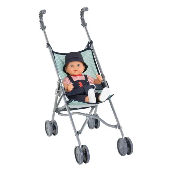 Corolle Umbrella Doll Stroller - Sage Stripe {3}
