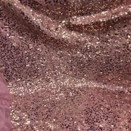 1 Yard Sequin Taffeta Fabric Sparkly Costume & Event Material 50&ndash;54 Inches Wide Dusty Rose {1}