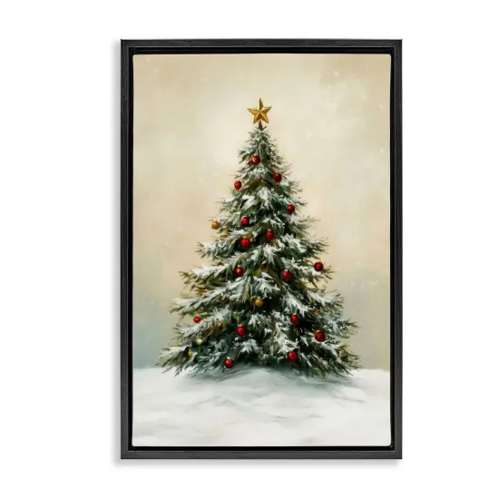 Stupell Industries Winter Tree with Ornaments Floating Frame, design by LSR Design Studio {1}