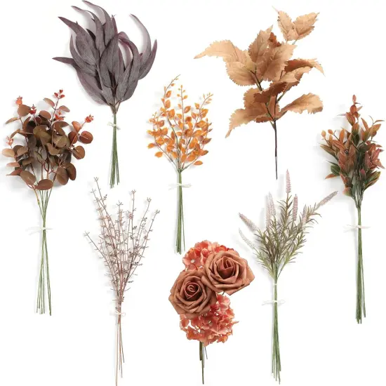 48pcs with 8 Kinds of Faux Fall Greenery {1}