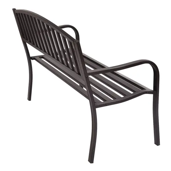 Costway 50'' Patio Garden Bench Park Yard Outdoor Furniture Steel Slats Porch Chair Seat {5}