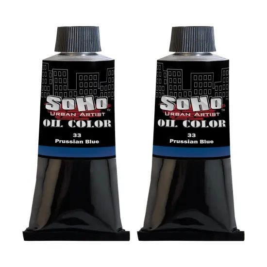 SoHo Urban Artist Oil Paint - 2 Pack, Prussian Blue 2 Pack - 170 ml Tube - Best Valued Oil Colors for Painting with Excellent Pigment Load {1}