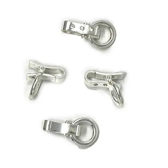 Rhinestone Side Open Hook Sterling Silver Plated 1.5 Inches Long with 1/2 Inch Loop {4}