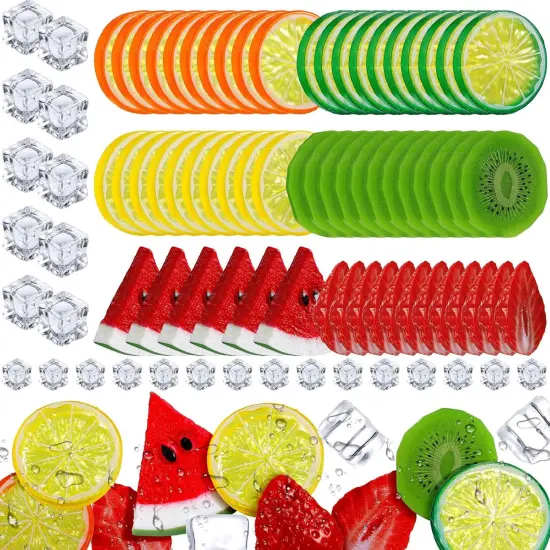 85 Pcs Fake Fruit Slices Ice Cubes {1}