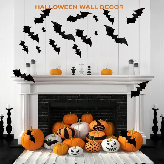 81PCS Halloween Bats Decoration {2}