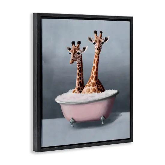 Stupell Industries Giraffe Pair in Tub Floater Framed Canvas Wall Art Design by Svetlana Aleynikova {3}