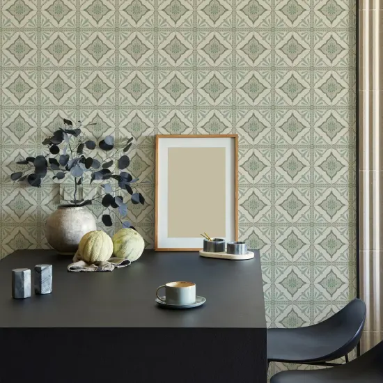 Transform Large Tile Green Peel & Stick Wallpaper {4}