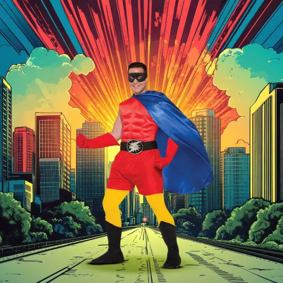 Superhero Blue Costume Cape Adult {3}