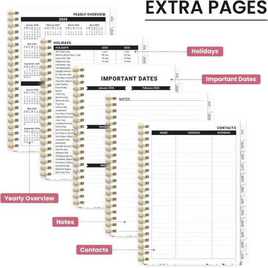 Academic Year Monthly and Weekly Calendar Teacher Planner - Wildflower {5}