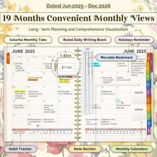 Academic Planner 2025-2026 - 8.5 x11 (Floral) {2}