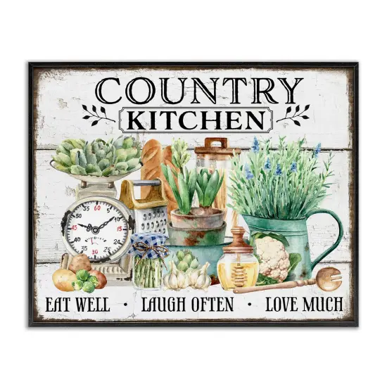 Stupell Industries Country Kitchen Still Life Framed Giclee Wall Art Design by Creatif Belle {1}