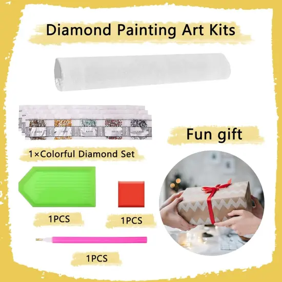Diamond Painting Kits for Adults, DIY Diamond Art Kits Full Drill Diamond Dots, Cross Butterfly 5D Diamond Art Accessories for Beginner, Gem Art for Home Wall Decor (12 x 16in) {4}