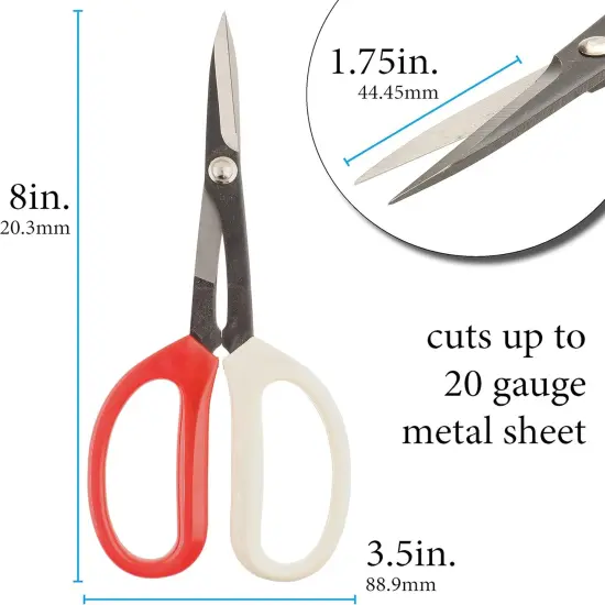 The Beadsmith Plate Shears &ndash; Metal Elements &ndash; Heavy Duty Scissors &ndash; Made of Carbon Steel &ndash; 8 Inches/20.3mm Long, 1.75in/44.45mm Cutting Blades &ndash; Cuts Up to 20 Gauge Metal Sheet Stock {4}