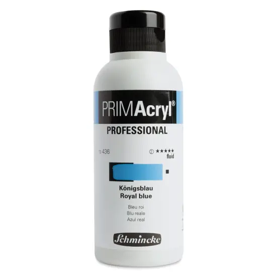 Schmincke Primacryl Professional Fluid Acrylic - Royal Blue, 250 ml bottle {1}