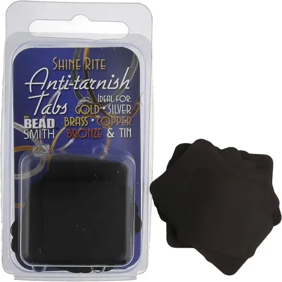 The Beadsmith Anti-Tarnish Tabs, 1 x 1 inch, Non-Abrasive, 50 tabs per Pack, for Jewelry Storage {6}