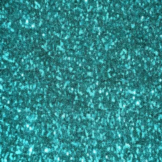 1 Yard Tiffany Blue Glitter Embroidered Sequin Fabric 52" Width 100% Polyester for DIY Sewing, Tablecloth & Backdrop {1}