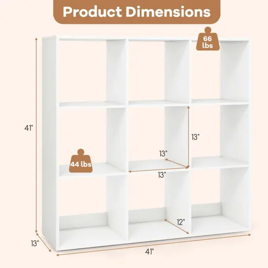 Costway 4/6/8/9-Cube Open Bookshelf with Anti-tip Kits Home Modern Style Storage Shelf for Study {3}