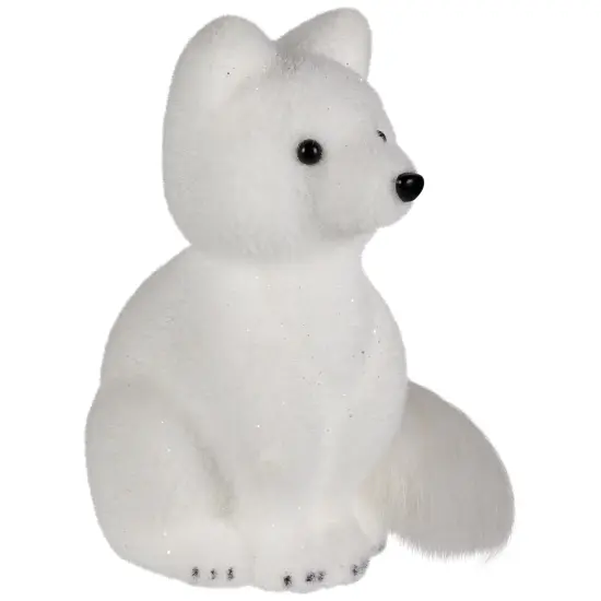 Northlight Sitting Artic Fox Pup Christmas Figurine - 7.5" White {4}