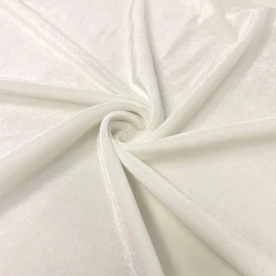 1 Yard Stretch Velvet Fabric Soft Silky 4-Way Stretch Apparel Costume 58/60" Width Off White {1}
