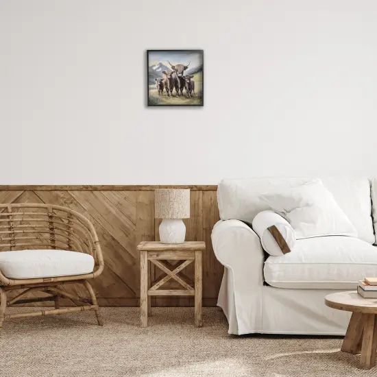 Stupell Industries Cattle Family in Highlands Framed Giclee Wall Art Design by Marla Rae {2}