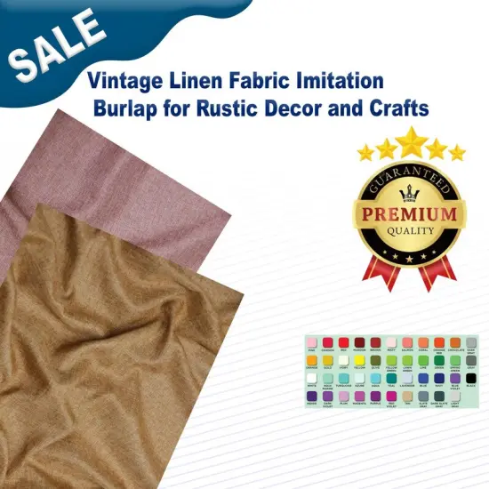 Vintage Linen Fabric Imitation Burlap for Rustic Decor and Crafts Light Gold {2}