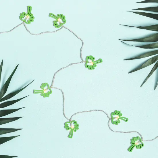 Northlight LED Palm Tree Patio Light Set - Green - 4' Clear Wire - 10ct {5}