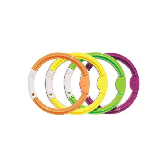 Swim Central Set of 4 Vibrantly Colored Swimming Pool Dive Rings 6.25" Yellow {3}