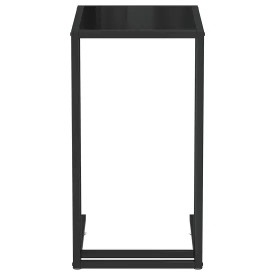 vidaXL Computer Side Table Black 19.7"x13.8"x25.6" Tempered Glass {3}