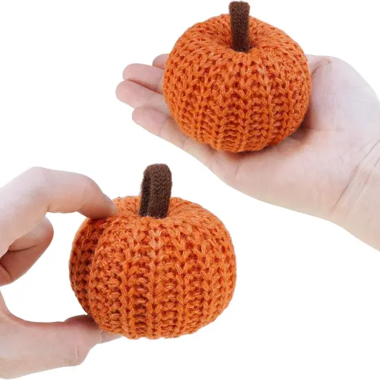 6 Faux Fall Orange Crochet Pumpkins {2}