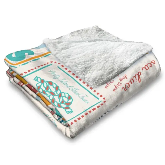 Universal Jaws Silk Touch Sherpa Throw Blanket Jaws Post Stamps {4}
