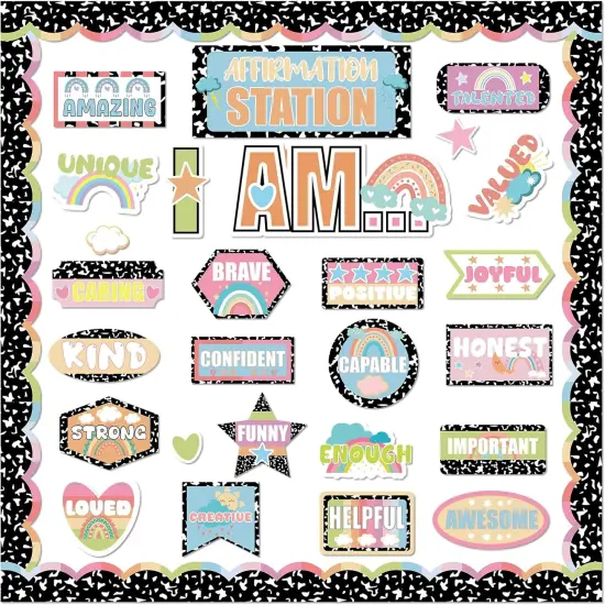 39Pcs Composition Affirmation Station Bulletin Board Set {1}