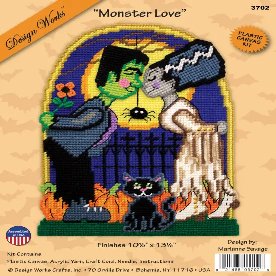 Design Works Plastic Canvas Wall Decor Kit-Monster Love {1}