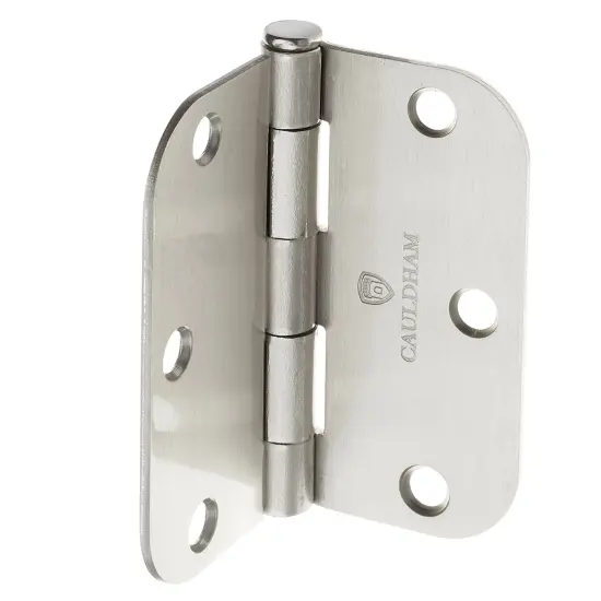 Cauldham Heavy-Duty 3-1/2" Interior Door Hinges with 5/8" Radius Corners - Satin Nickel {5}