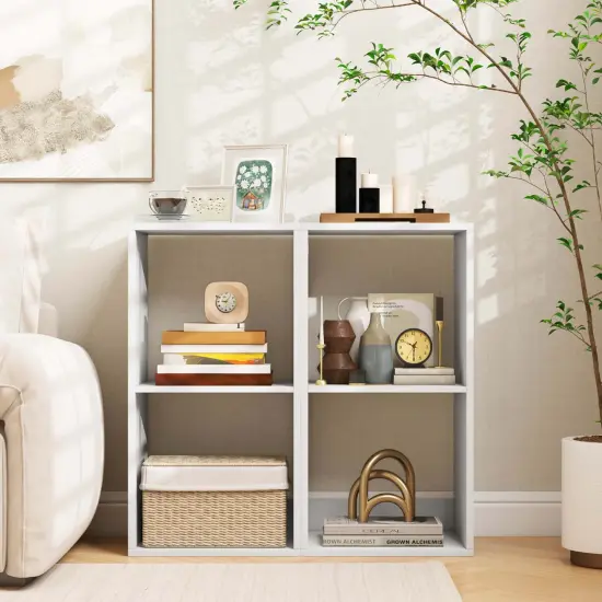 Costway 2/3-Cube Bookcase Open Back Bookshelf with Anti-tip Kit Modern Style Organizer {4}