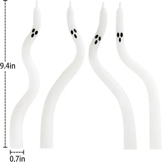 4-Pack Ghost Taper Candles &ndash; Cute Halloween Candle Decor for Table, Mantel & Indoor Party Centerpieces {2}