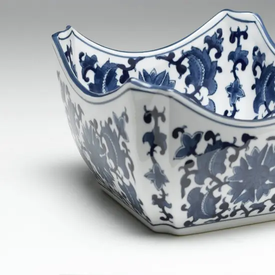 AA Importing 59710 Square Blue And White Bowl {4}