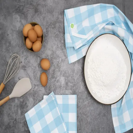 Plaid Kitchen Towels Green & White {7}