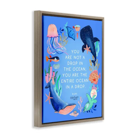 Stupell Industries Entire Ocean In A Drop Floating Frame, design by Glad You're Here Co. {3}