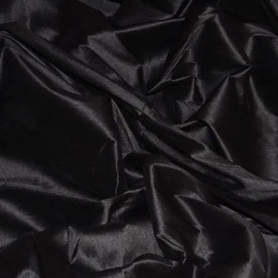 Polyester Silk Fabric Faux Silk Dupioni Fabric Black {2}
