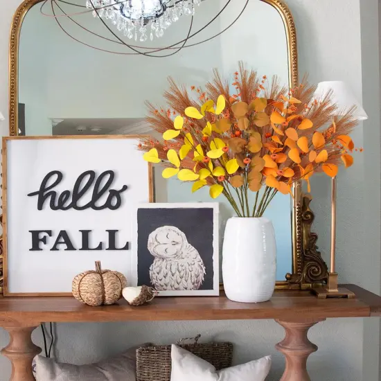 12Pcs 27.5" Artificial Fall Flowers Bouquets {5}